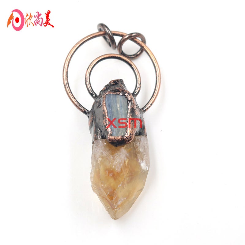 Jewelry Retro Amethyst Citrine Personalized Dance Punk Hip-Hop Boys And Girls Pendant Necklace Jewelry - Image 4